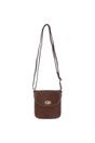 Brown Small Real Leather Crossbody Bag, Image 2 of 5