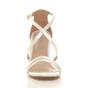 Ivory AJVANI Ivory Mid Heel Crossed Straps Wedding Bridal Sandals, Image 6 of 6