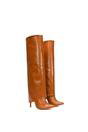 Tan XY LONDON Tan 'Shauna' Foldover Knee High Boots With Stiletto Heel, Image 6 of 6