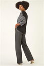 Silver Metallic Print Stretch Top, Image 2 of 5