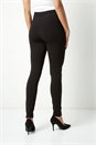 Black Popper Detail Ponte Trousers, Image 2 of 4