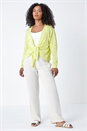 Lemon  Petite Waterfall Front Cotton Knit Cardigan, Image 2 of 5
