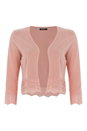 Peach Lace Trim Cropped Shrug, Image 5 of 5