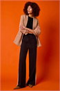 Tan Tailored Ruched Sleeve Stretch Blazer, Image 6 of 7