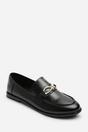 Black Freyja Knot Trim Hardware Detail Flat Loafers, Image 3 of 6