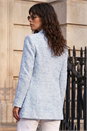 Light Blue  Textured Check Boucle Blazer Jacket, Image 3 of 4