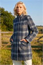 Navy  Petite Check Coat, Image 4 of 5