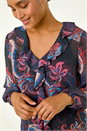 Purple Paisley Print Frill Top, Image 1 of 6