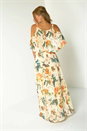 ORANGE Floral Cold Shoulder Chiffon Maxi Dress, Image 2 of 4