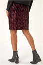 Fuchsia Velvet Sequin Detail Pencil Skirt, Image 4 of 5