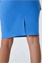 Light Denim Pull On Stretch Elastic Waist Pencil Skirt, Image 5 of 5