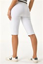 White Buttoned Pocket Cropped Shorts, Image 3 of 5