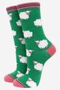 Green Spring Lamb Woolly Sheep Bamboo Socks, Image 2 of 5