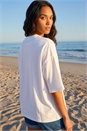 Ivory  Cotton Simply The Bestie T-Shirt, Image 5 of 5