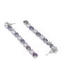Purple Graduated Crystal Line Drop Earrings, Image 2 of 3