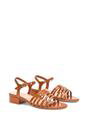 Brown 'Katie' Low Heel Open Toe Sandals With Ankle Strap, Image 3 of 5