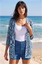 Blue Space Dye Knit Cardigan, Image 1 of 4