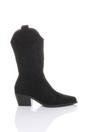 Black Low Cuban Heel Embroidered Cowboy Western Boots, Image 2 of 4