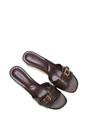 Brown XY LONDON Brown 'Romee' Slip On Low Kitten Heel Mule Sandals, Image 6 of 6