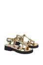 Gold XY LONDON Gold 'Maddison' Chunky Gladiator Sandals With Ankle Strap, Image 3 of 6