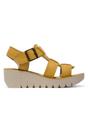 Yellow Womens Comfort Wedge Sandals -YUDD236FLY, Image 1 of 4