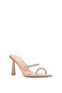 Beige 'Ava' Perspex High Heel Mules with Crystal Detail, Image 2 of 6