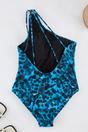 Multi One Shoulder Printed Swimsuit with Strap Detail, Image 4 of 5