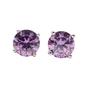 Purple Alexandrite Moissanite Crystal Sterling Silver Earrings, Image 1 of 2