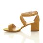 Yellow AJVANI Yellow Mid Block Heel Crossed Straps Sandals, Image 3 of 6