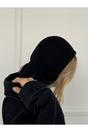 Black Knitted Black Balaclava with Snap Fastening, Image 1 of 5