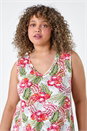 Red Curve Floral V-Neck Stretch Vest Top, Image 5 of 5