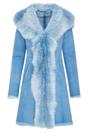 Sky Blue Toscana Sheep Leather Suede Trench Coat, Image 2 of 6