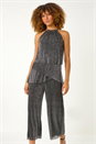 Silver Shimmer Plisse Jumpsuit, Image 2 of 5