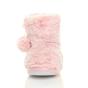 Light Pink Faux Fur Lined Slip On Memory Foam Mules Slippers, Image 6 of 6