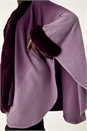 Purple Dip Dye Faux Fur Trim Cape, Image 5 of 5