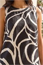 Black Mono Abstract Print Shell Top, Image 4 of 4