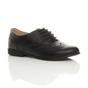 Black AJVANI Black Flat Lace Up Oxfords Brogues, Image 1 of 6