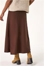 Chocolate Knitted Midi Stretch Skirt, Image 4 of 5