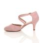 Light Pink AJVANI Light Pink Mid Heel Crossed Straps Court Shoes, Image 3 of 6