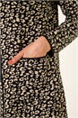 Black Animal Print Knitted Shift Dress, Image 5 of 5