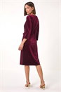 Wine Velvet Bodycon Midi Dress, Image 3 of 5