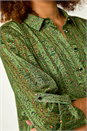 Khaki Animal Print Collared Shirt, Image 5 of 5