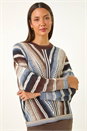Chocolate Chevron Stitch Detail Jumper, Image 1 of 5