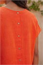 ORANGE Buttoned Back Shell Top, Image 4 of 4