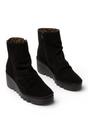 Black Womens Suede-Leather Ankle Boots-BAAN537, Image 2 of 5