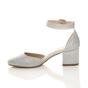 Silver AJVANI Silver Mid Block Heel Ankle Strap 2 Part Heels, Image 3 of 6