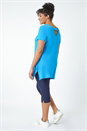 Turquoise Curve Plain Bar Back Stretch Top, Image 3 of 5