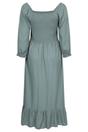 Khaki Cadiz Shirred Long Sleeved Midi Dress, Image 2 of 3