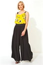 Black Pleated Wide Leg Trousers, Image 4 of 5