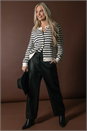 Navy  Petite Stripe Print Pocket Cardigan, Image 7 of 7